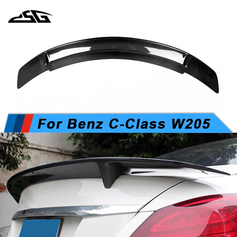 Carbon Fiber Rear Spoiler Wing For Mercedes-Benz C-Class W205 Car Rear Trunk Lid Tail Fins Upgrade