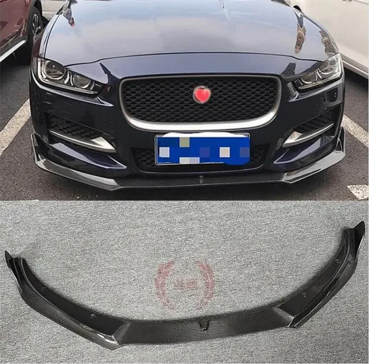 Real Carbon Fiber Front Lip Splitters Bumper Flaps Spoiler Cover For Jaguar XE 2016 2017 2018 2019 2020