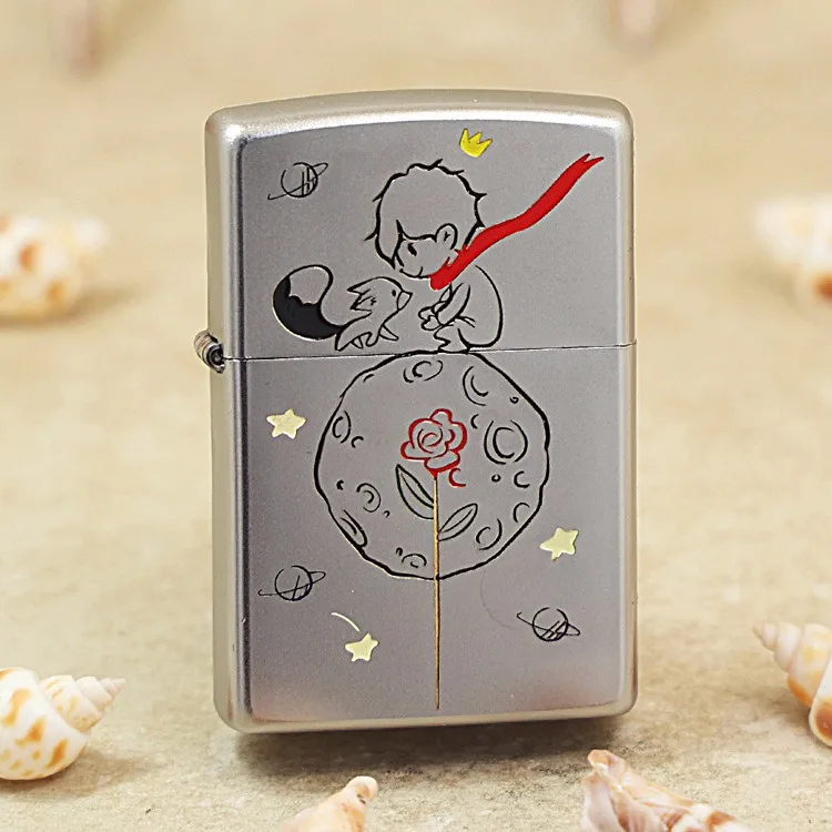 

Genuine Zippo Fairy tale prince oil lighter copper windproof Kerosene lighters Gift with anti-counterfeiting code