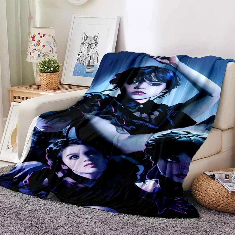 W-Wednesday آدامز الرعب الخيال فيلم بطانية لينة ودافئة للتخصيص أريكة مكتب قيلولة تكييف الهواء بطانية