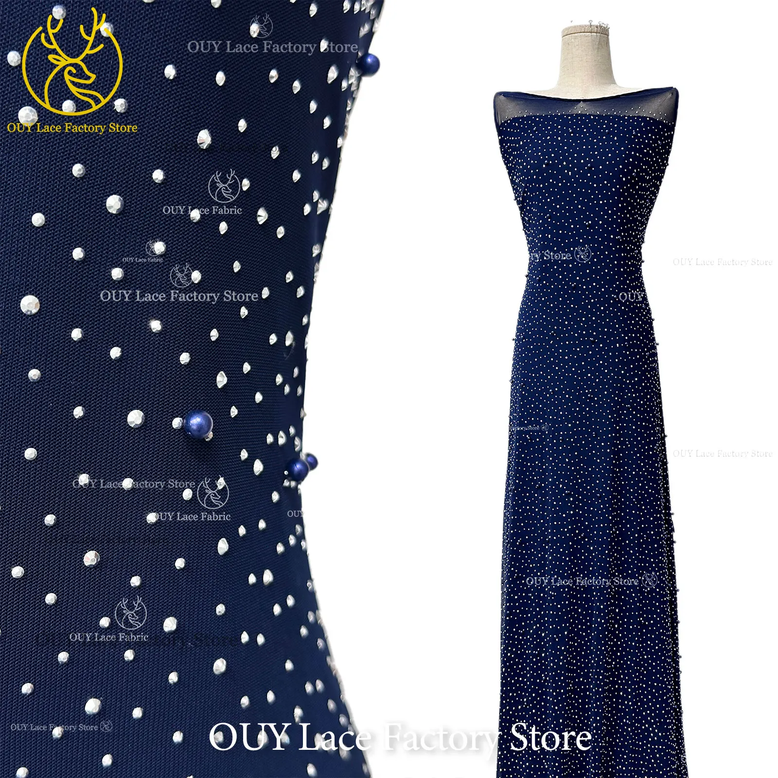 Wholesale Baby's Breath Mesh Tulle Lace Fabric 2026 Fashion Nigerian French Bubble Beads Lace Fabric Sewing Wedding Dress