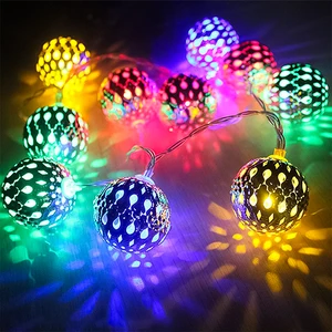 Solar im Freien Ballkabellampe, Morochem Ball, Hochzeitsfeier, Geburtstag, Weihnachten, Haus, Zimmer, Zimmer, Garten, Hinterhofdekoration, 5m, 20LED 10 Hauptverkäufe marokkanischer Abajur - №3