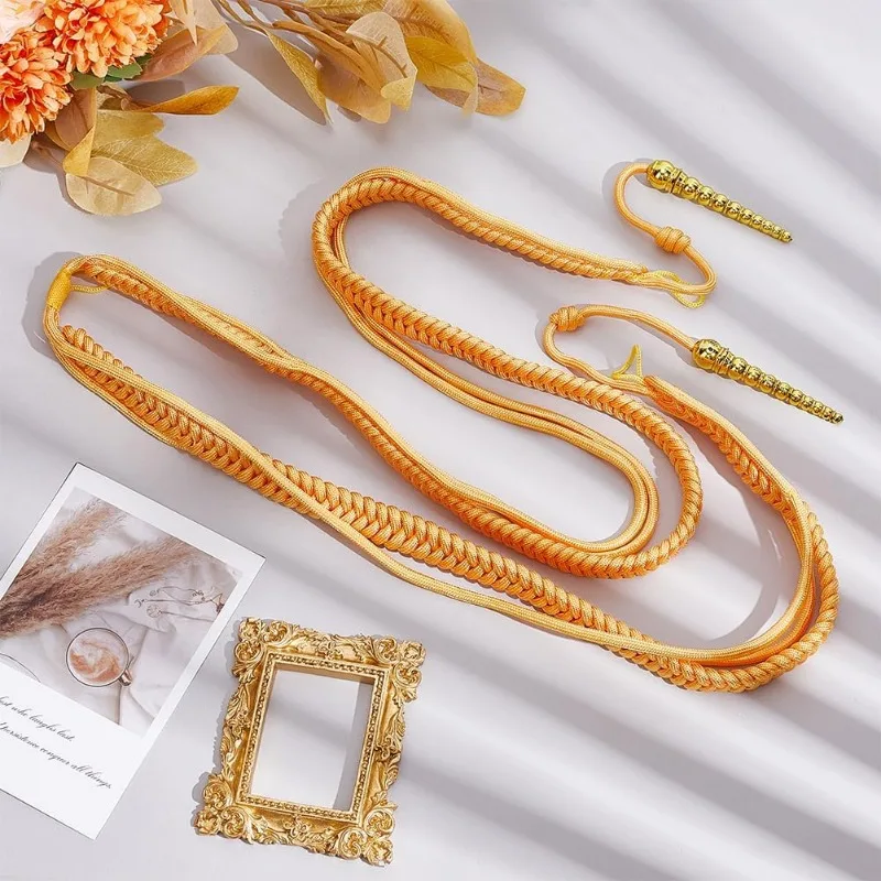 1 pc Golden Aiguillettes Cord Army Shoulder Aiguillette Wire Cord for Uniform Cosplay Costume DIY Clothes Decoration