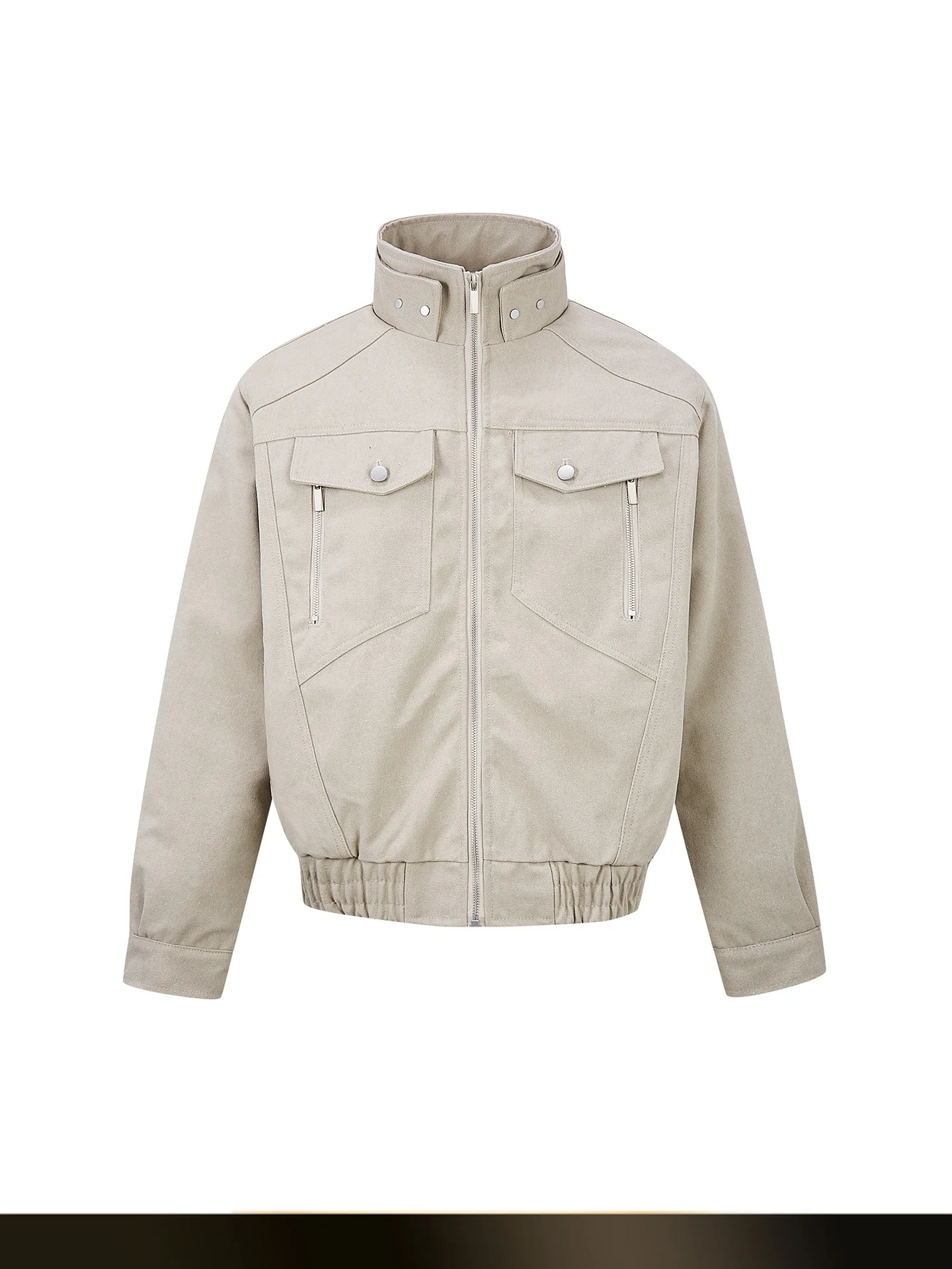 

NTED American Retro Waed Thiened Cotton Jaet Men Winter Loose Warmth Cotton Coat Outerwear Stand Collar Zipper Closure