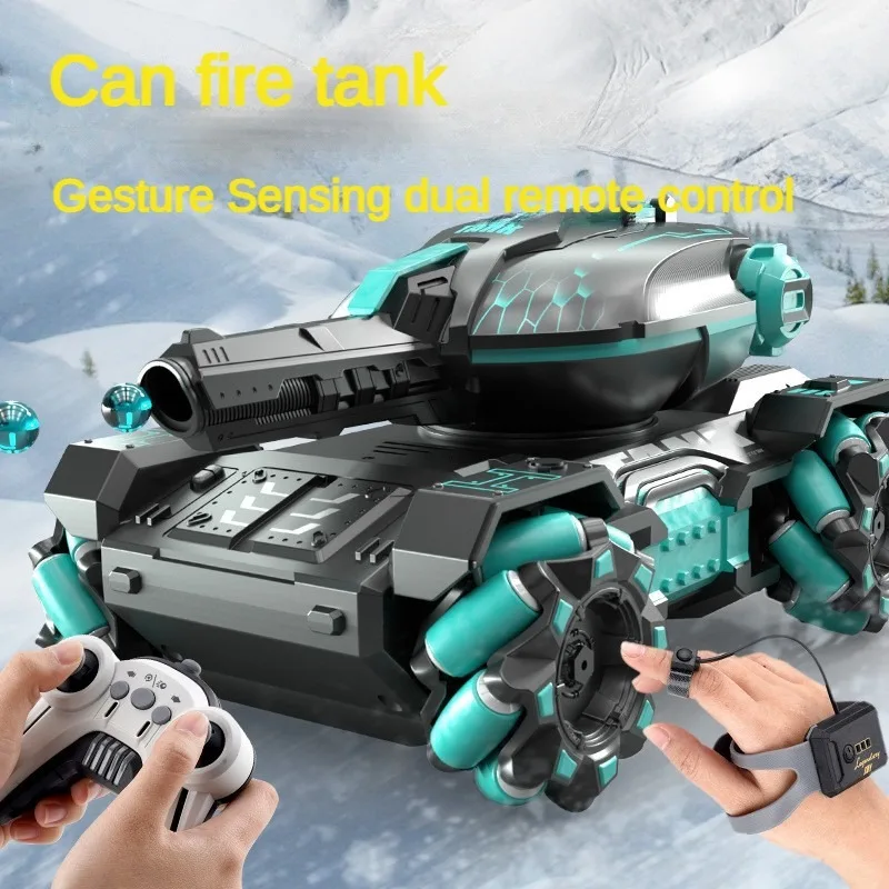 Large Gesture Sensing Remote-Controlled Tank Car Capable Of Launching Water Bombs Off-Road Vehicle Boy Mecha Toy Car