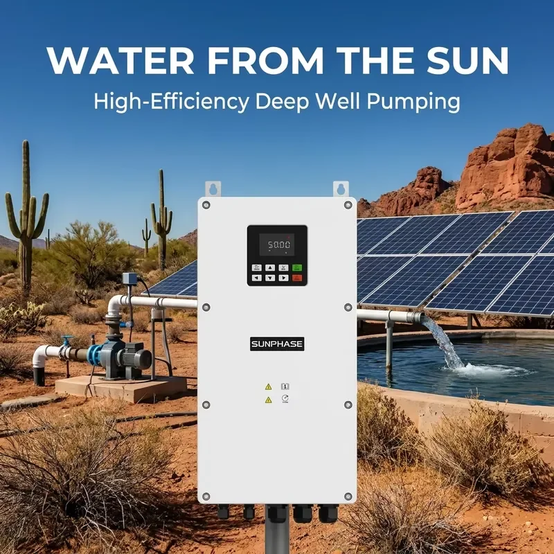 Factory Direct Sale 5.5kW 8HP 380V-480V 3 Phase Smart Solar Water Pump Inverter with IP65 LED Display 99% Efficiency