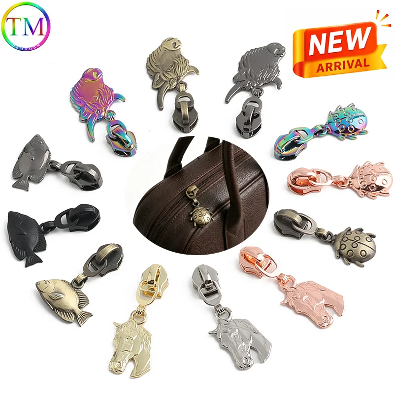 

10/30Pcs Animal shape 5# Zipper Sliders for Nylon Zippers Bag Decor Zips Head Clothes Zip Puller Repair Kit Sewing Accessories