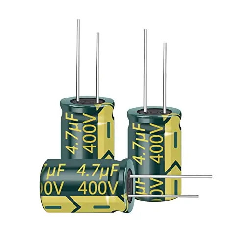 10PCS 400V 4.7UF Capacitor 8x12MM(0.31x0.47in) High Frequency Aluminum Electrolytic Capacitors for TV, LCD Monitor, Game