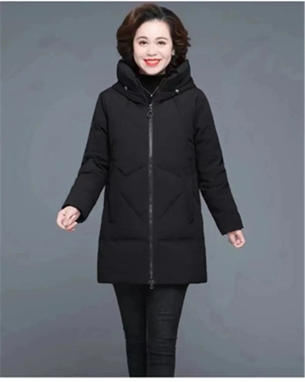 2023 Women Parka Oversized Winter Jacket Windproof Warm Outwear Middle-aged Mother Cotton Padded Coat Long Hooded Parka 6XL