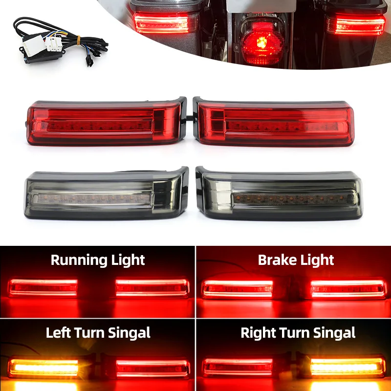 

Motorcycle LED Saddlebag Turn Signal Lamp Run Brake Indicator Light For Harley Touring Street Glide Road King Limited CVO 97-22