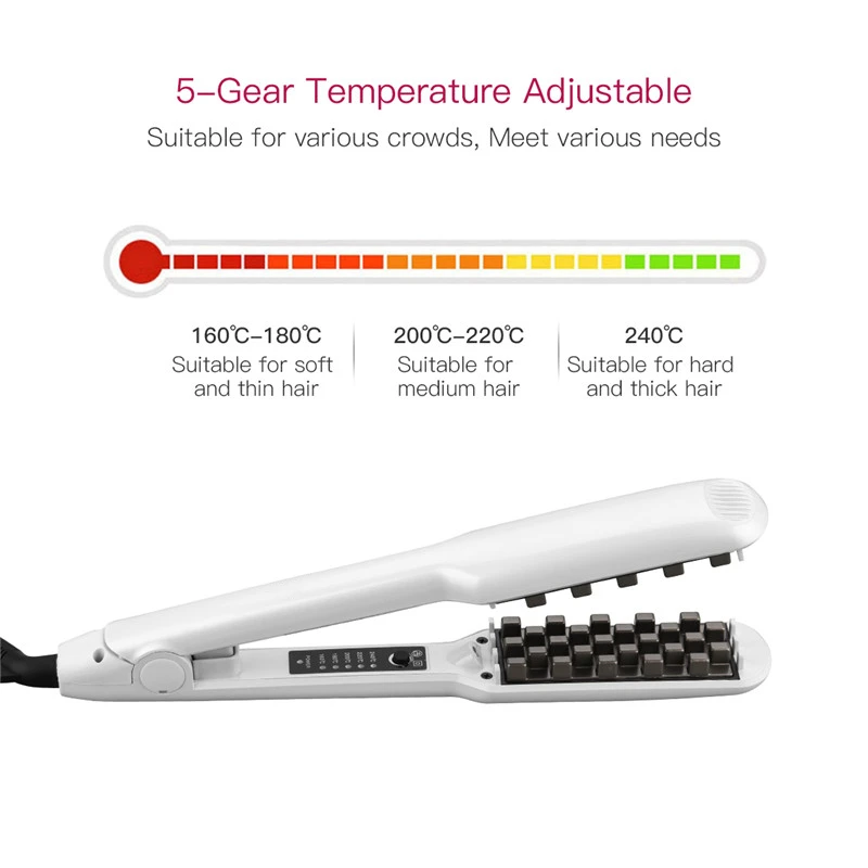 Professional Fluffy Corn Perm Volumizing Hair Iron Straightener Comb Increase Hair Volume Fluffy Hair Straightener Flat Irons