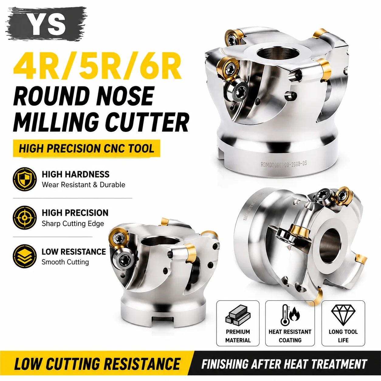 YS EMR 5R 50 63 80 100 125 160 EMRW 6R Face Milling Cutter head EMR Face Mill Cutter Head For RPMT Insert Face mills Tool Holder