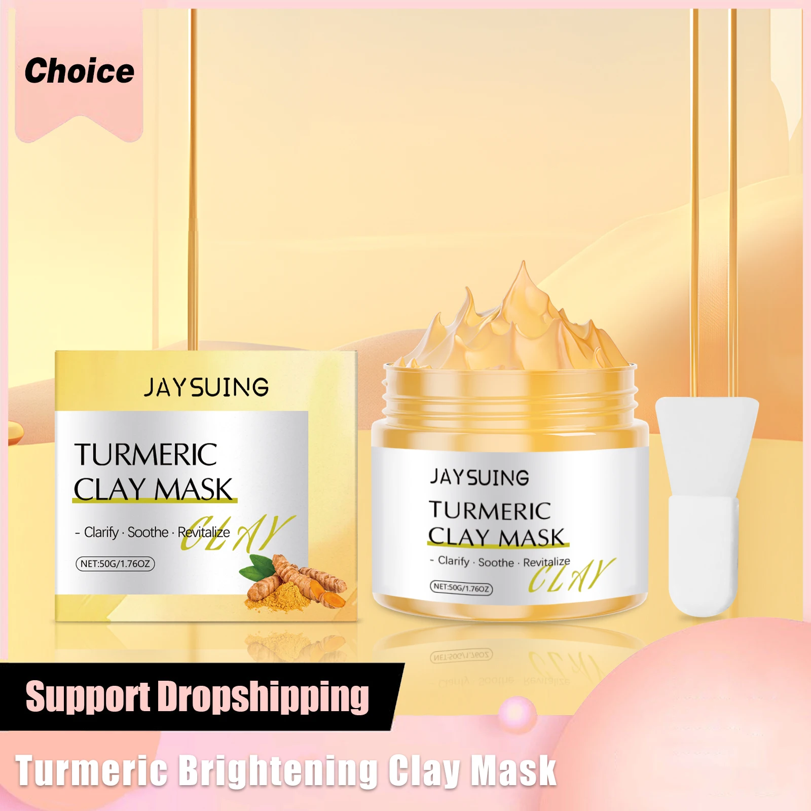 

Turmeric Clay Face Mask Brightening Dullness Dark Spots Improves Uneven Tone Blemish Control Oil Deep Cleansing Pores Skin Care