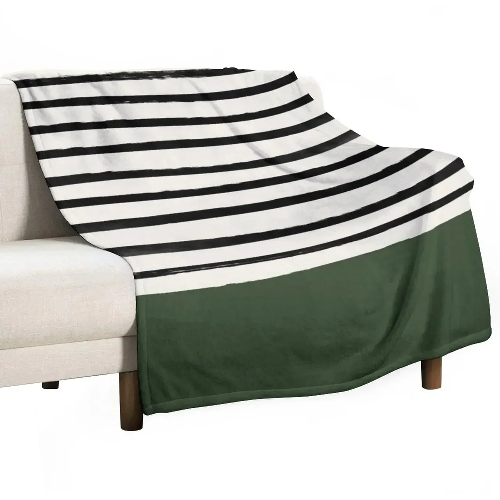 

Forest Green x Stripes Throw Blanket Decorative Beds Decorative Sofas Luxury Brand Blankets