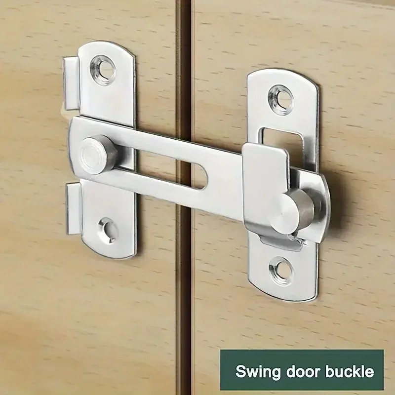 

2Pcs Stainless Steel Sliding Barn Door Lock Hardware Gate Latches, Window Closet, Matte Black Silvery