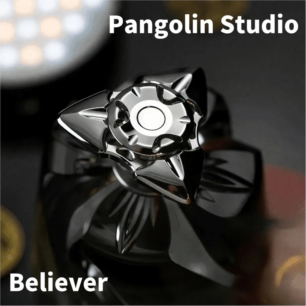 

Pangolin Studio EDC Believer Спиннер из нержавеющей стали с цирконием, игрушки для беспокойства, игрушки для взрослых, гироскоп