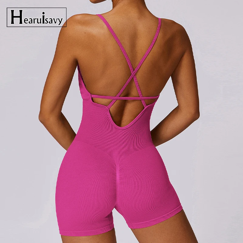 Seamless Sports Jumpsuit Women Gym Rompers Female Yoga Clothing Quick-Drying One-Piece Suit Fitness Bodysuits Women Sportswear