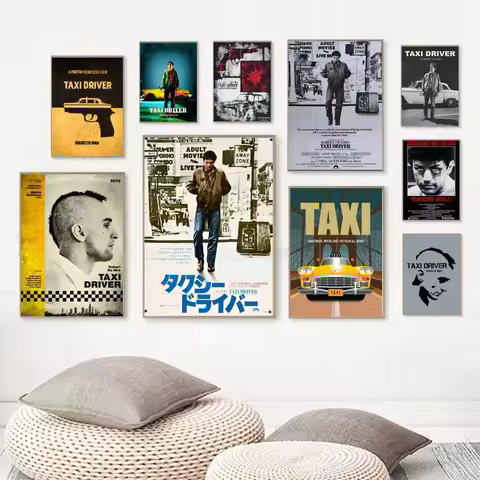 Taxi Driver Movie Self-adhesive Poster Waterproof Wall Sticker HD Quality Painting Core Home Room Wall Desktop Decoration