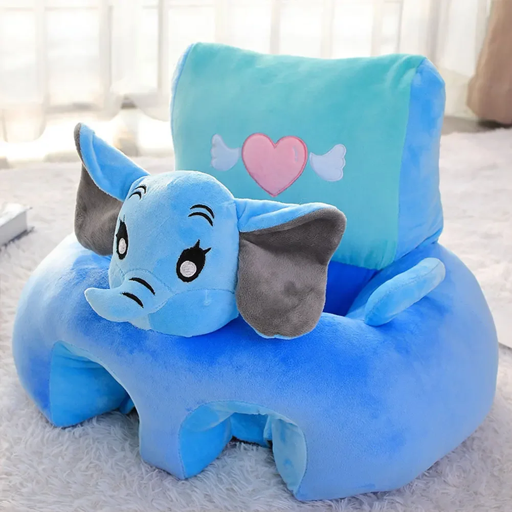 Baby Puffs Sofa Baby Rest Chair no Filler Support Seat Case Cartoon Animal Plush Learning To Sit Feeding Chair with Rod Nest