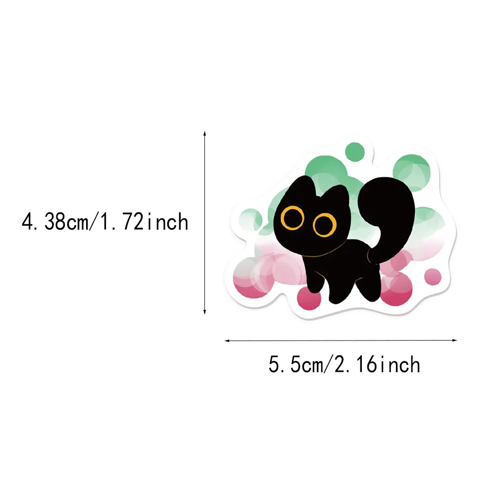 50PCS 자랑스러운 검은 고양이 재미 스티커 DIY 전화 케이스 노트북 컵 오토바이 방수 스티커