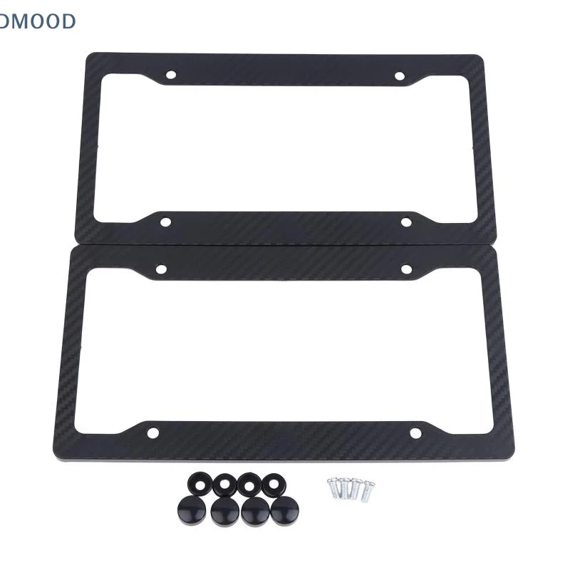 [M]1/2Pcs Universal License Plate Frame Carbon Pattern Plastic License Plate Frame Bracket With Standard Screw Kits