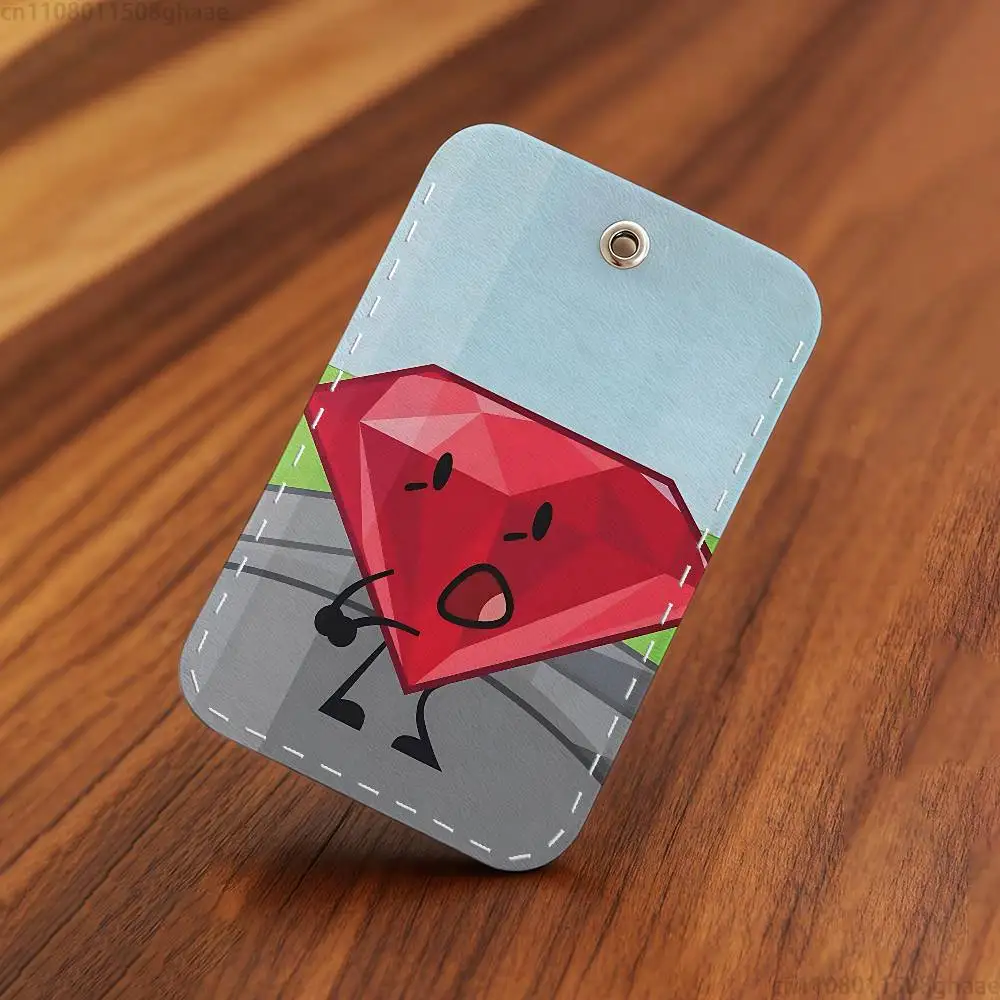 Funny Anime BFDI Holder Keychain For Bank Business Work Card Holder Student Card Protective Case Bus Card