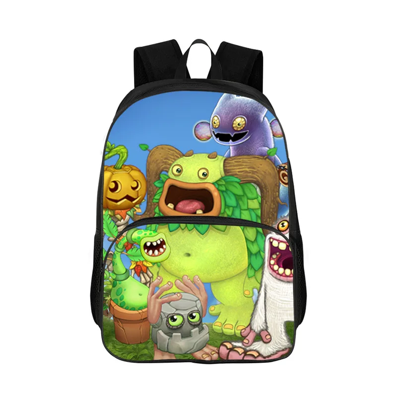 Game My Singing Monsters Backpack Waterproof Schoolbag for Girls Boys 16 Inch Students Travel Bag Canvas Sport Backpacks Mochila