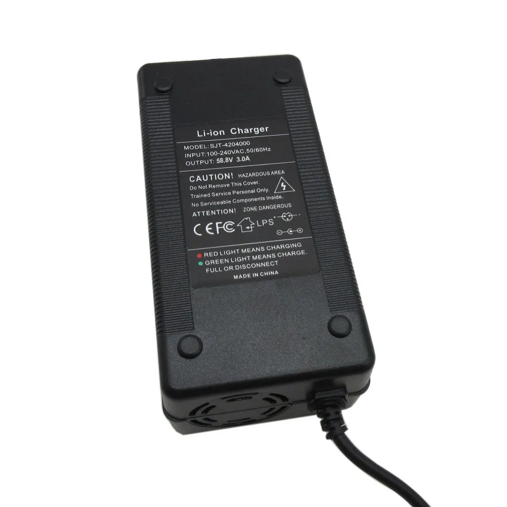 52V 58.8V 3A Lithium Charger 51.8V 14S Li-ion 20AH 30AH Battery Fast Chargers with fan DC GX16 XLR