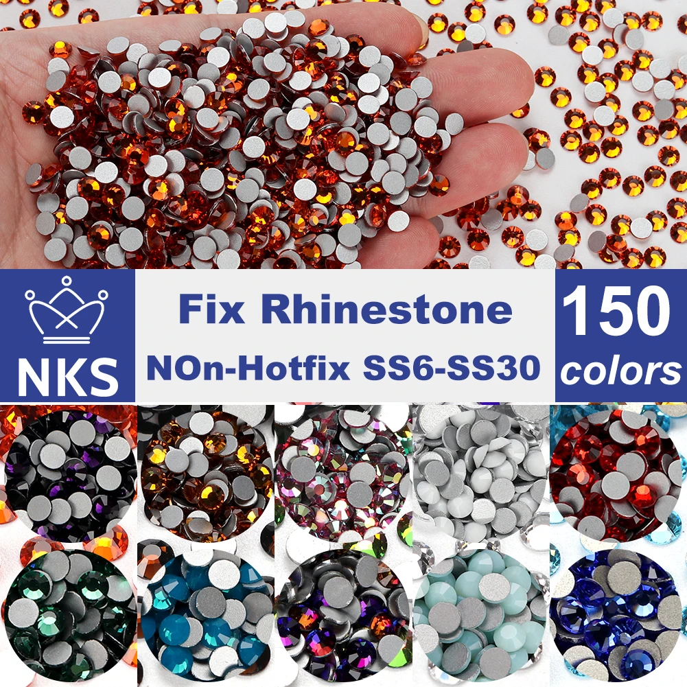 NKS ss4-ss30 Crystal Silver Back Flatback Non Hotfix Rhinestones Decorations DIY Glitter Stones 3D Nail Art Accessories