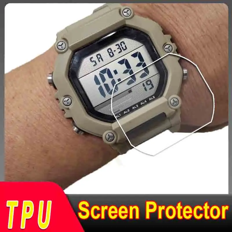 2 قطعة/3 قطعة واقي للشاشة من البولي يوريثان للساعة AE-1600H-8B AE-1600H-1A HProtector نانو فيلم مقاوم للانفجار