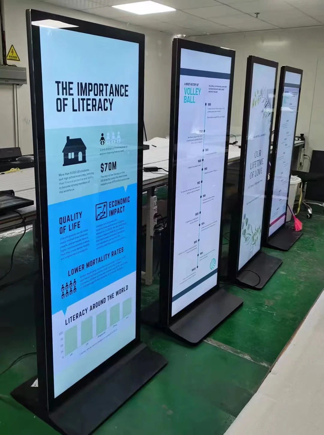 50 55 65 70 75 Inci 4K Monitor Lcd Displayer Iklan Digital Signage, LCD Display Layar Toko Mall Iklan Signage