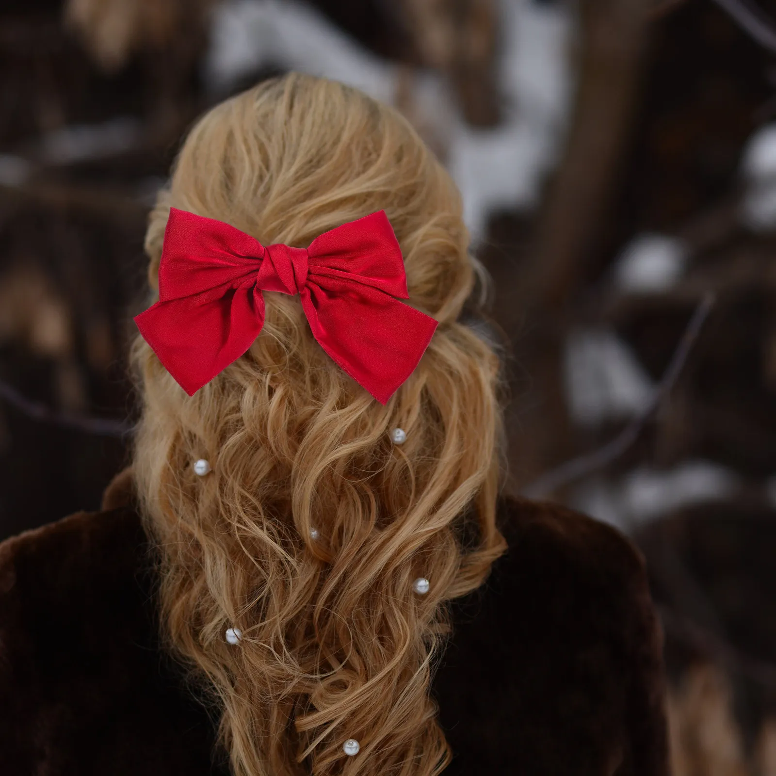 

2 шт. Изысканные премиальные заколки-бантики для женщин и девочек, стильные, нескользящие, нежные аксессуары для волос, для повседневного использования, подарок, большая заколка-бантик