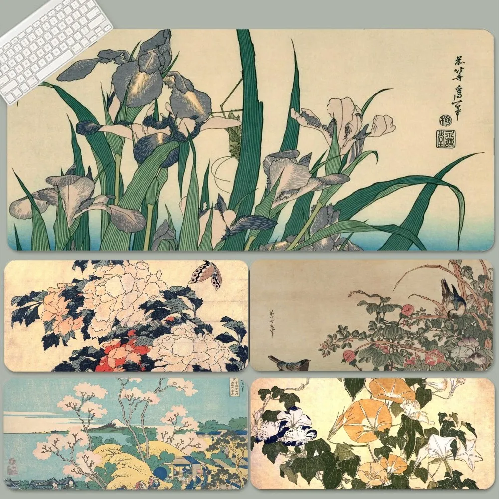 Hokusai Ohara Koson Japan Style Art Non-slip Lockedge Office Student Gaming Thickened Large Non-slip Cushion Mouse Pad