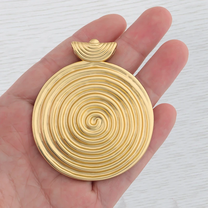 

1 x Matte Gold Color Spiral Vortex Infinite Symbol Round Charm Pendant For DIY Boho Fashionable Necklace Jewelry Making Findings