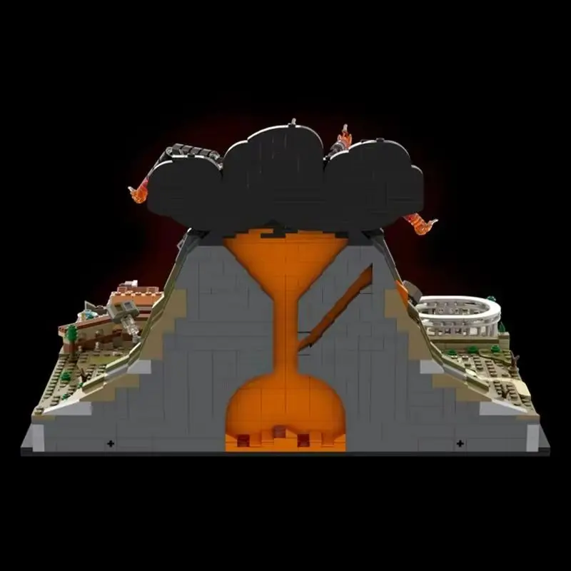 

Конструктор MOC: Модель архитектуры Помпии с извержениями вулкана, уличный пейзаж, игрушки для самостоятельной сборки, креативная коллекция, подарки