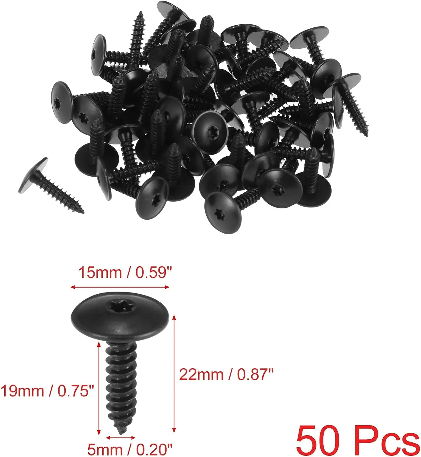 50pcs N90892001 Fender Liner Splash Guard Under Cover License Bracket Tapping Screw Bolt for VW for Audi for Porsche