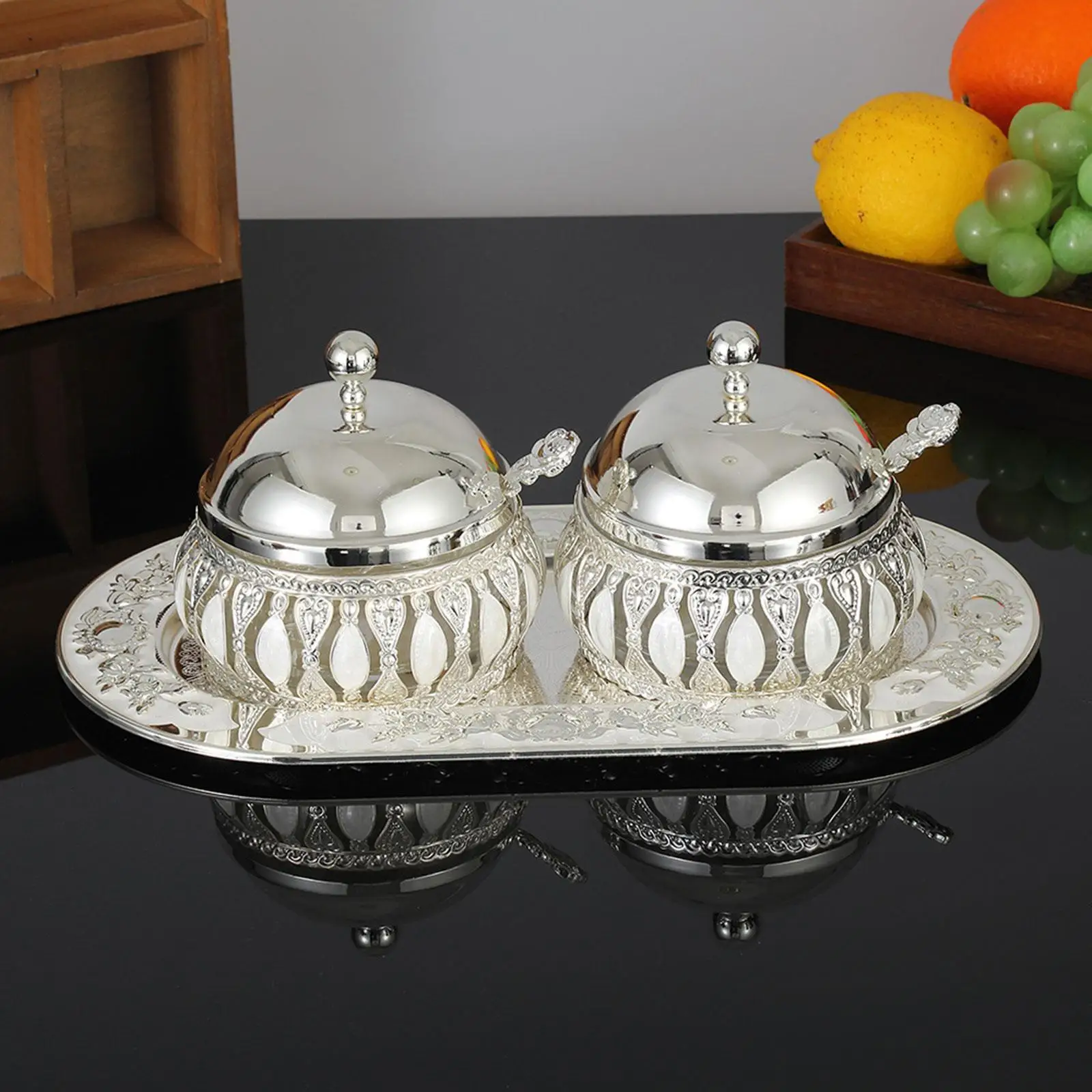 

Seasoning Storage Canister with Spoon Lid Decorative Storage Seasoning Container Box for Pepper Spice Seasoning Cereal Kitchen