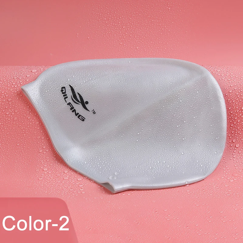 قبعة حمام سباحة مرنة ملونة ، شعر طويل مقاوم للماء ، قبعات استحمام فائقة النحافة ، بيع بالجملة دروبشيب