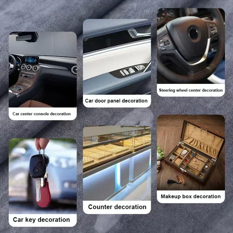 Alcantara Interior Wrap Car Suede Self-adhesive Leather Fabric Vinyl Roll Wrap Film Velvet Fabric Film Auto Decoration Fabrics