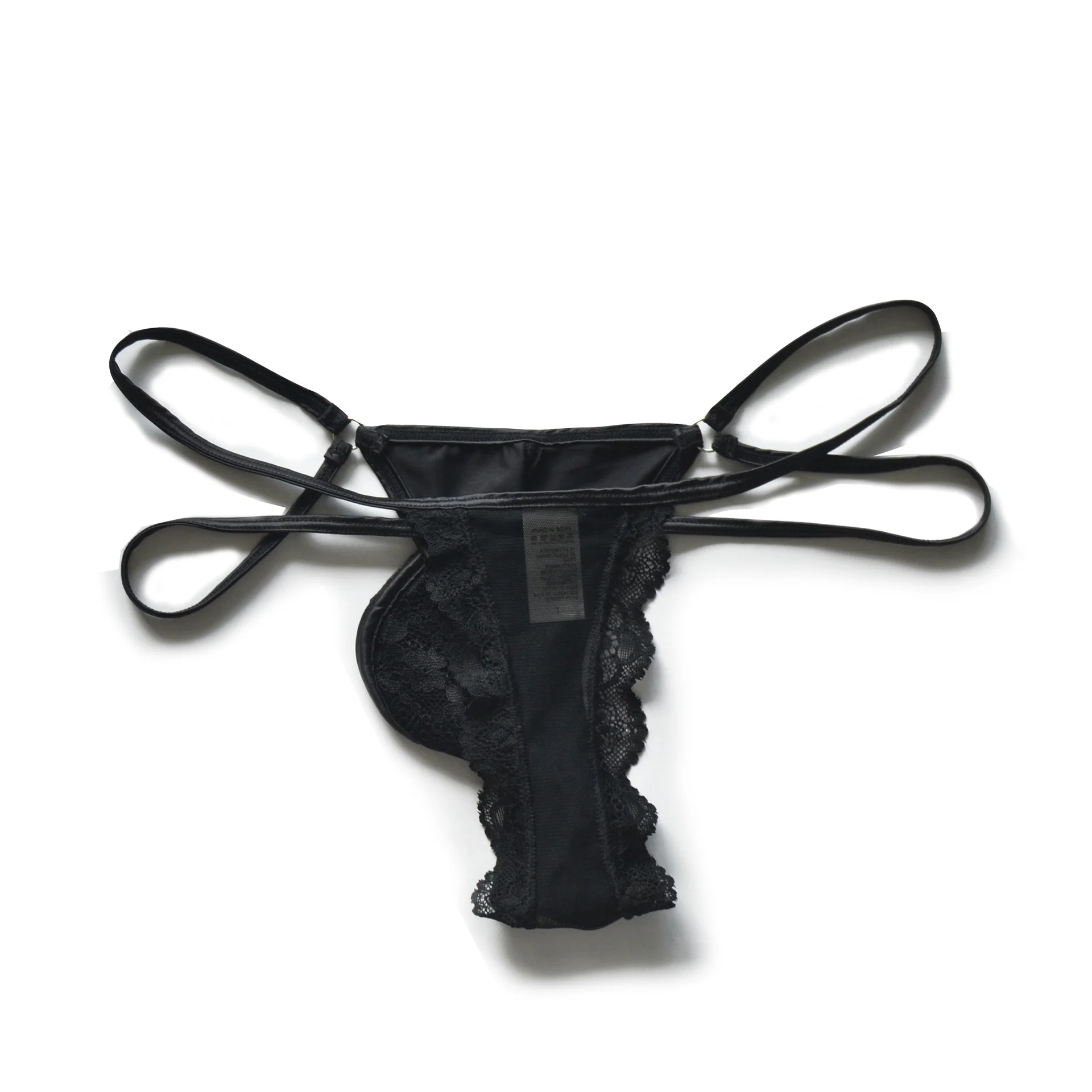 Men's Lace Thongs Sexy Mesh Underwear 3-Pack Low Rise Panties Quick Dry Breathable T-panties Sensual Lingerie Solid Thongs