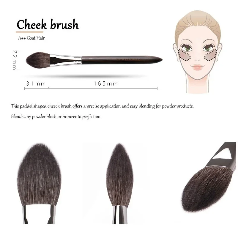 فرشاة أحمر الخدود ZX.MITTIS من خشب الأبنوس، فرشاة مكياج للوجه مدببة دقيقة لأحمر الخدود #2