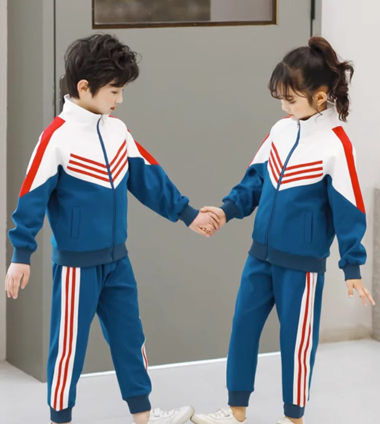 School uniform: pure cotton spring and autumn garden British style Sportswear two-piece