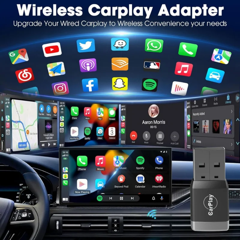 NEWEST 2In1 Wireless CarPlay Dongle For Apple & Android Auto Plug AI Smart Box Car Intelligent Systems