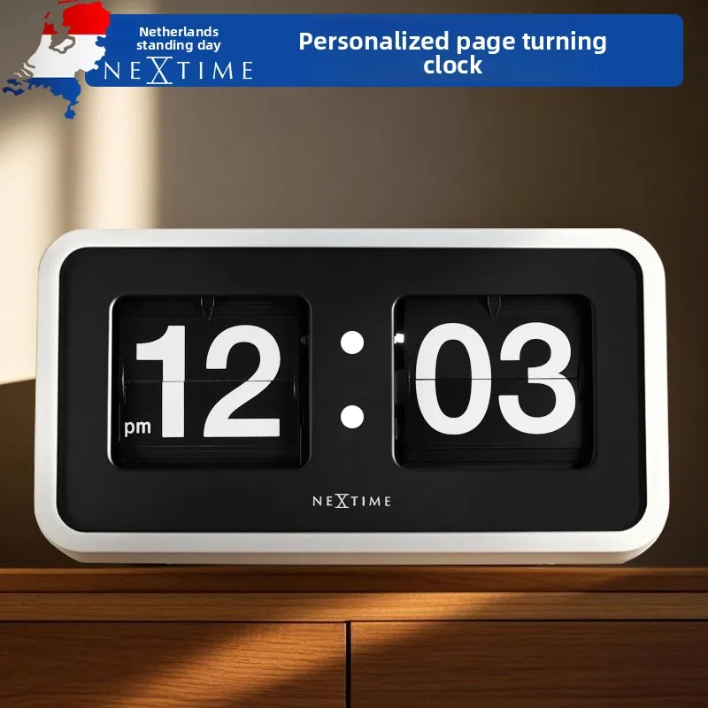 Fashion Creative Flip Clock - Retro Digital Desk Clock with Auto Calendar | Minimalist Modern Design for Home & Office Decor 탁상