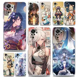 전화 케이스 Xiaomi Redmi Note 13 12 5G 9S 9 8 10 11 Pro Plus 4G 9T 13C 12C10C 9C 9A 7 클리어 커버 Genshin Impact Wanderer