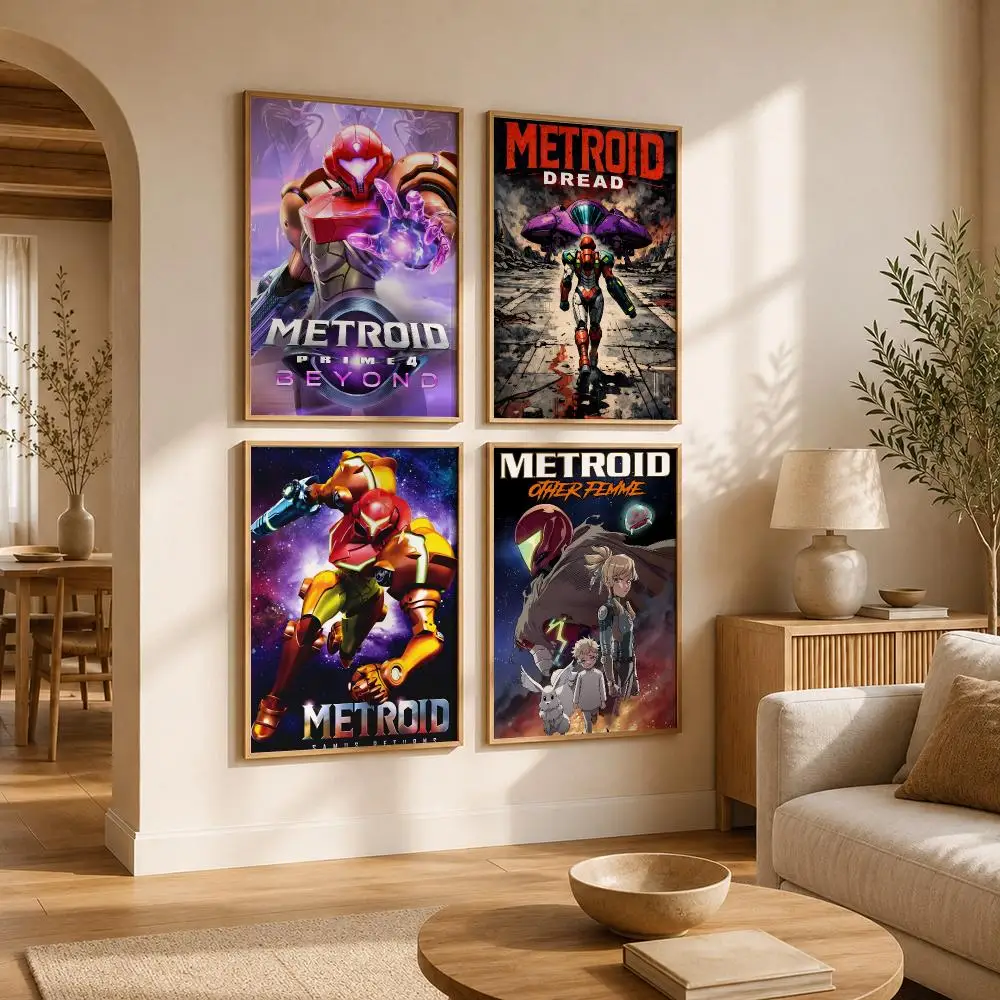 Game Metroid Prime Poster Self Adhesive Bar Wall Decal Waterproof Vinyl Sticker Modern Art Wall Poster Cafe Home Decor