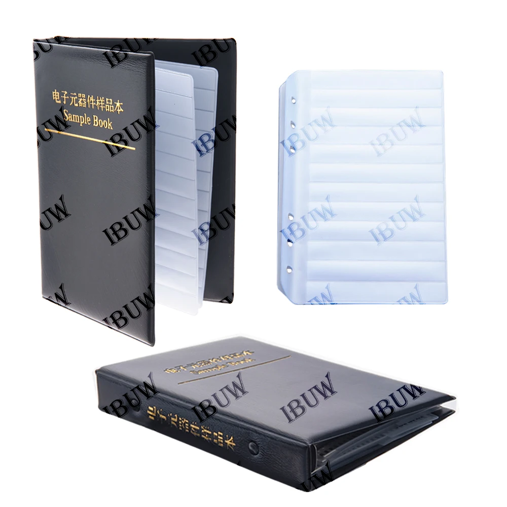Libro de componentes, libro de muestras de componentes, libro en blanco para resistencias, condensadores e inductores SMT, cuaderno de almacenamiento