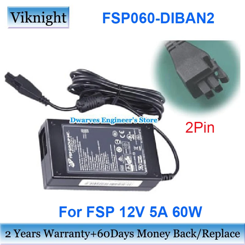 FSP060-DIBAN2 Switching Power Adapter 12V 5A 60W 2Pin for Fortigate Firewall FG-60D/90D/30E/50E/60E/80E
