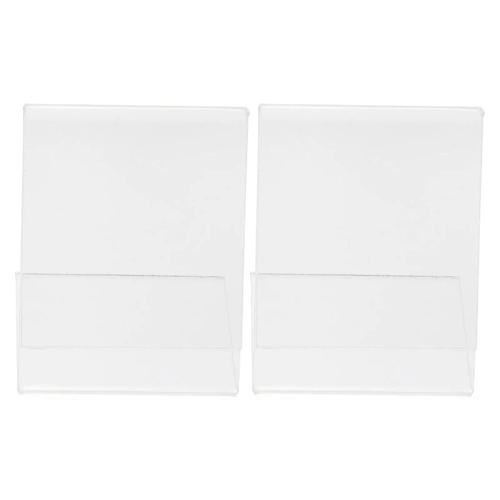 2 Pcs QR Code Desktop Stand Name Cards Holders Sign Acrylic Display Shape Plastic Retail Label Price