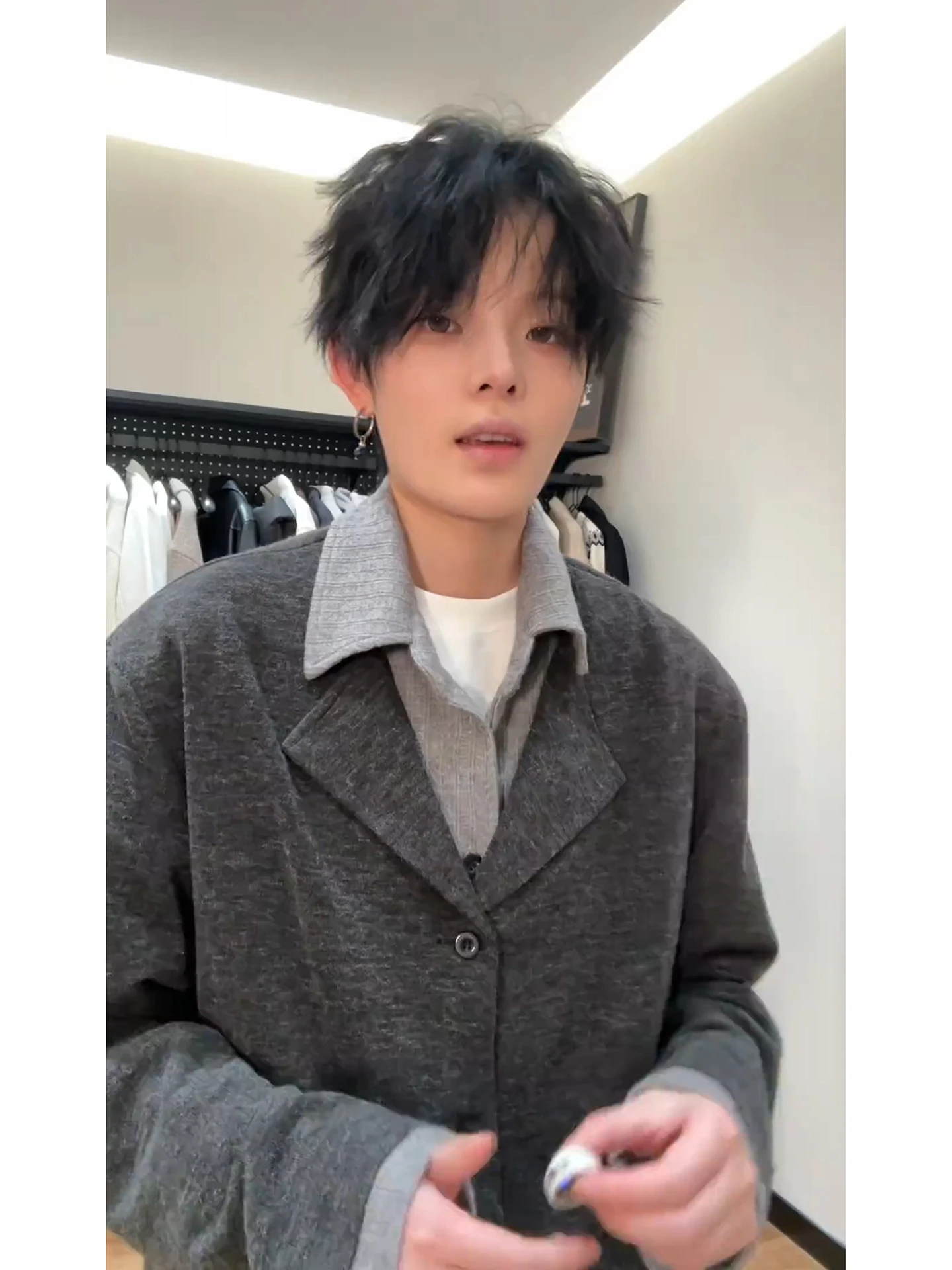 

Мужской вязаный свитер с воротником-стойкой в британском стиле, осенний, из полиэстера